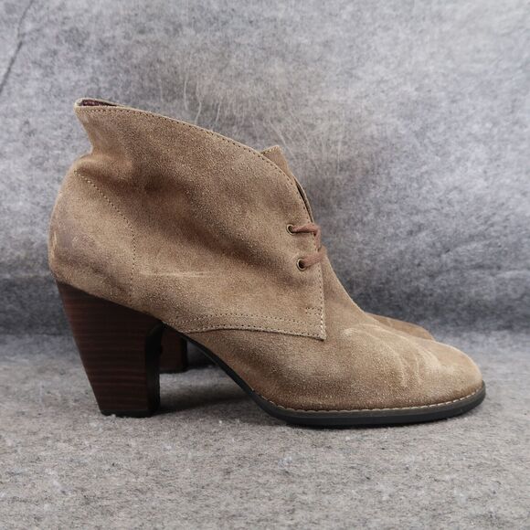 Clarks Shoes Womens 9.5 Indigo Chukka Heel Booties Classic Leather Lace Up Brown - Picture 14 of 14